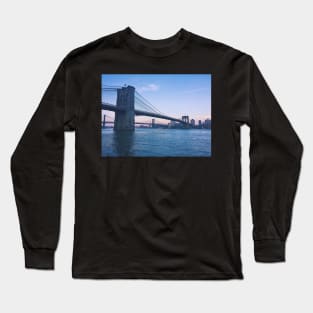 Brooklyn Bridge Pastel Sunset Manhattan Long Sleeve T-Shirt